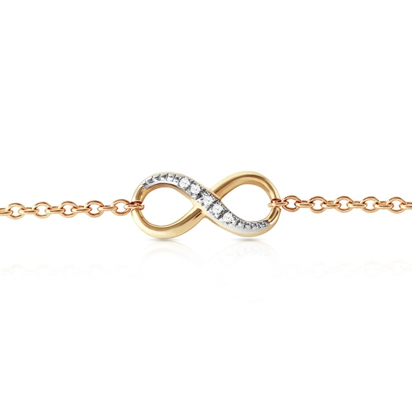 Galaxy Gold Products Jewelry - GOLD INFINITI BRACELET WITH NATURAL DIAMONDS
